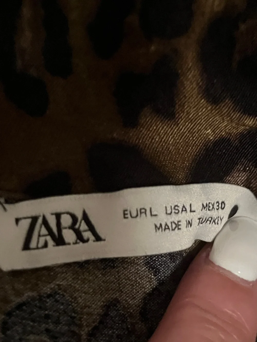 Zara Leopard Print Brown and Black Mock Neck Blouse - Picture 10 of 12